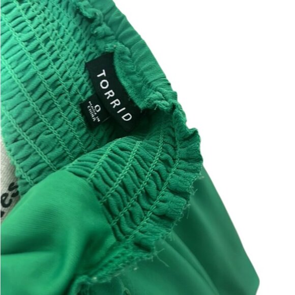Torrid Emerald Green Chiffon Skater Dress β Plus Size 0X/12 β EUC - Picture 6 of 9